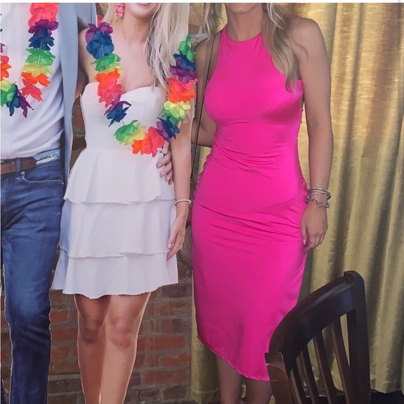 🩷 H:OURS HOT PINK MIDI DRESS - Picture 8 of 9